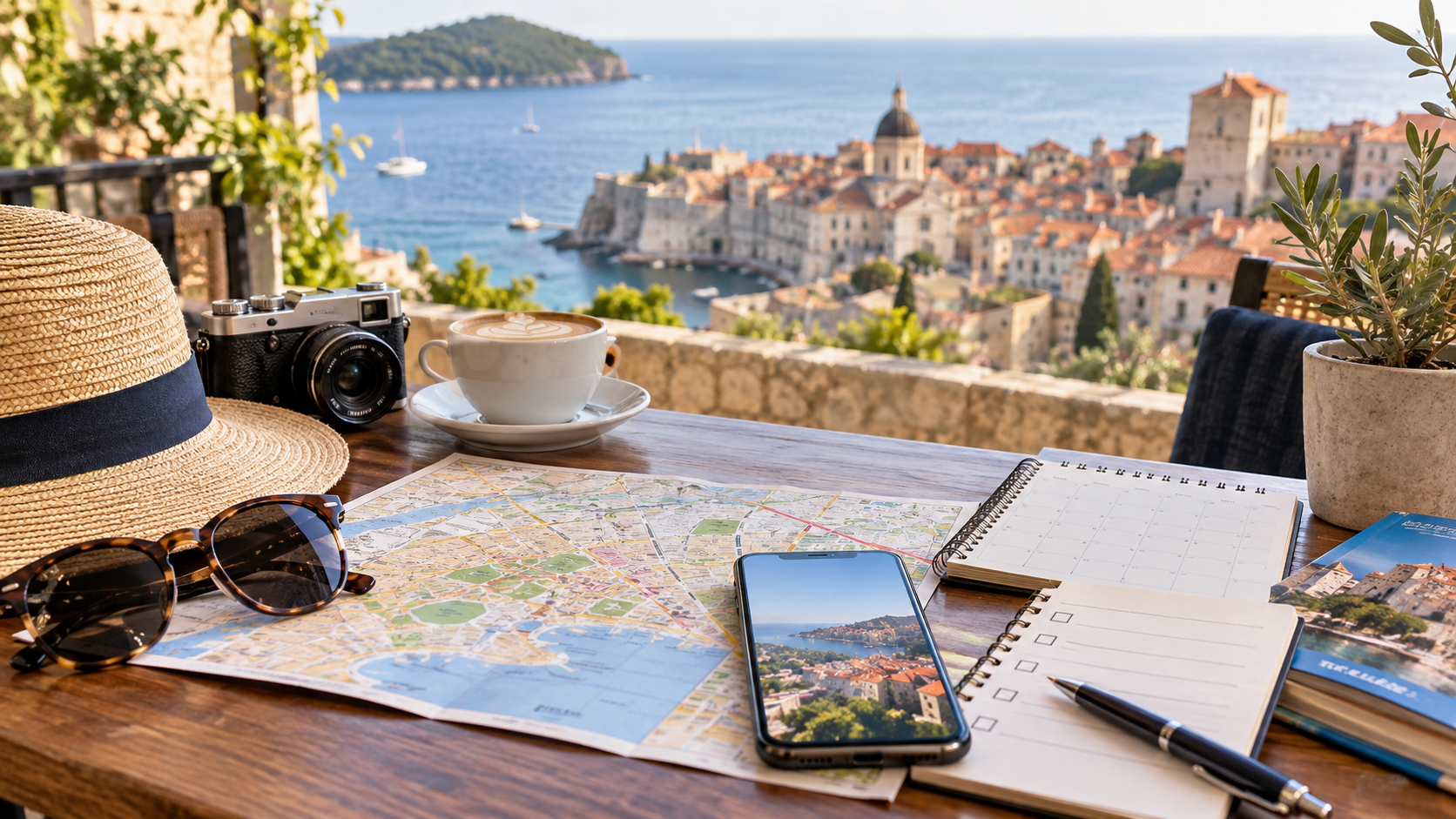 おすすめサイトを五つの基準で比較するの内容を示す実写風旅行写真