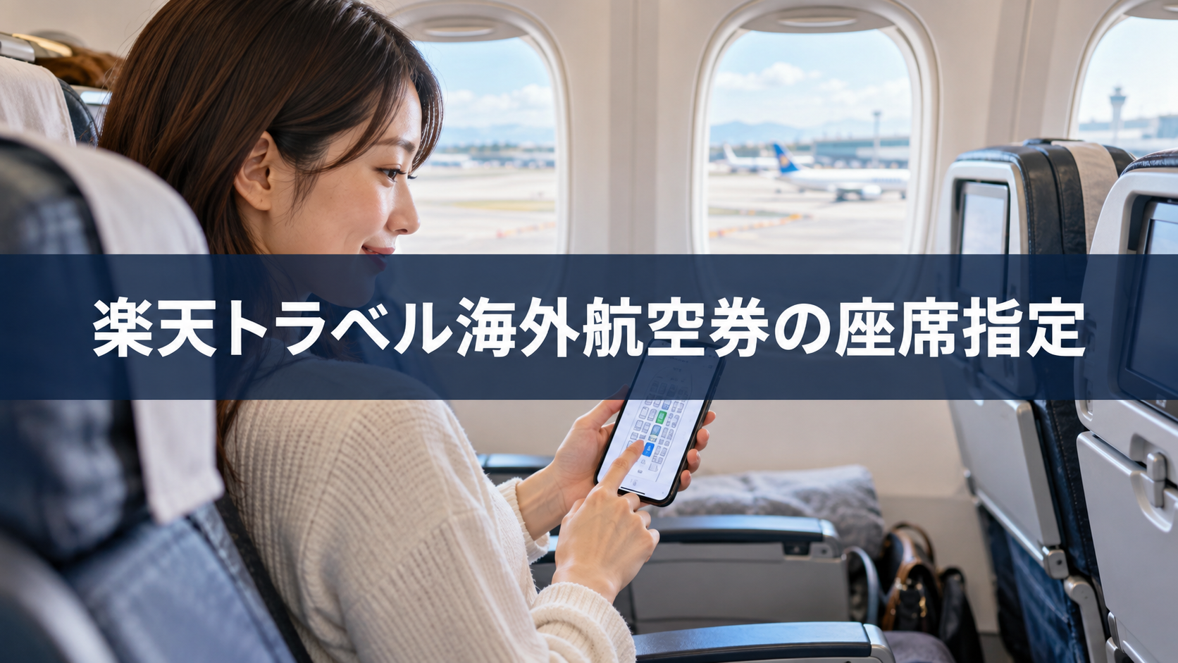楽天トラベル海外航空券の座席指定!できない時の確認方法を詳しく解説の内容を示す実写風旅行写真