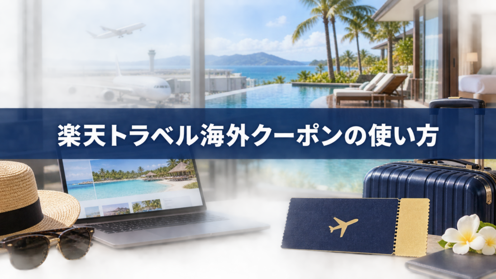楽天トラベル海外クーポンの使い方！取得方法・適用条件まで解説の結論を示す手書き図解