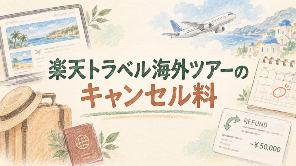 楽天トラベル海外ツアーのキャンセル料！いつから・取消方法・返金を解説の結論を示す手書き図解