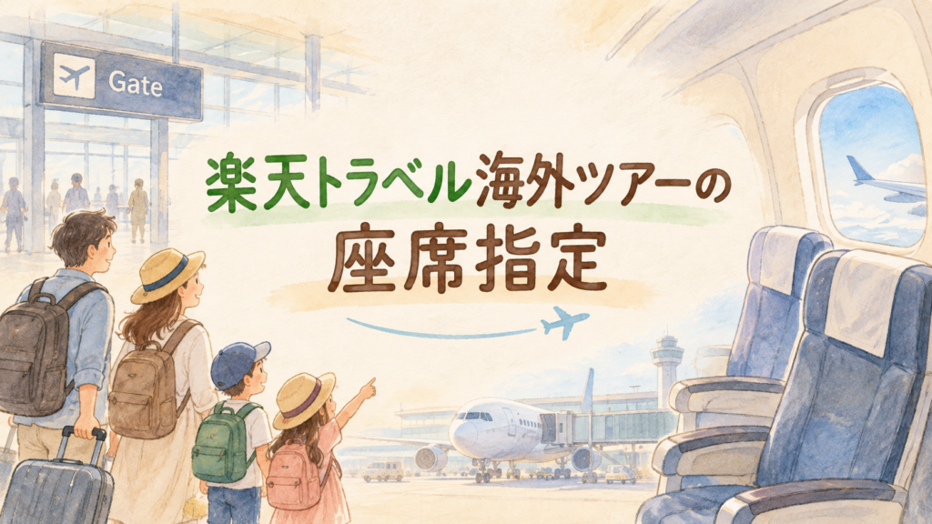 楽天トラベル海外ツアーの座席指定！できない時と航空会社別の確認方法の結論を示す手書き図解